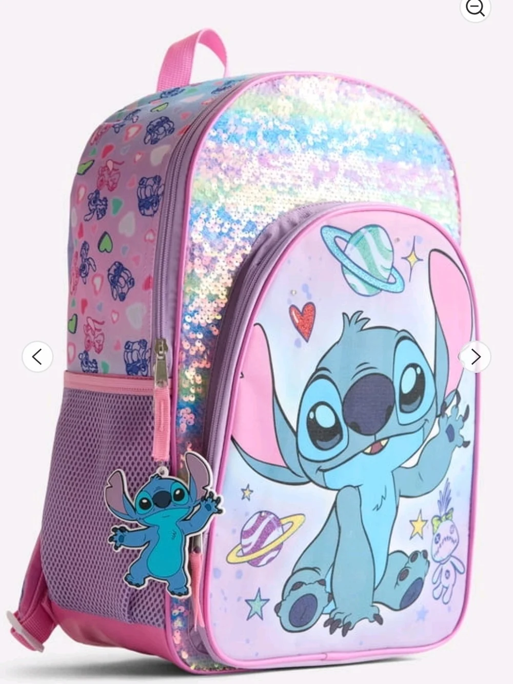 Disney Stitch Pink Sequin Kids Backpack